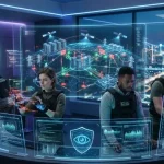 Ethical hacker working on laptop in dark room — cybersecurity concept 2026